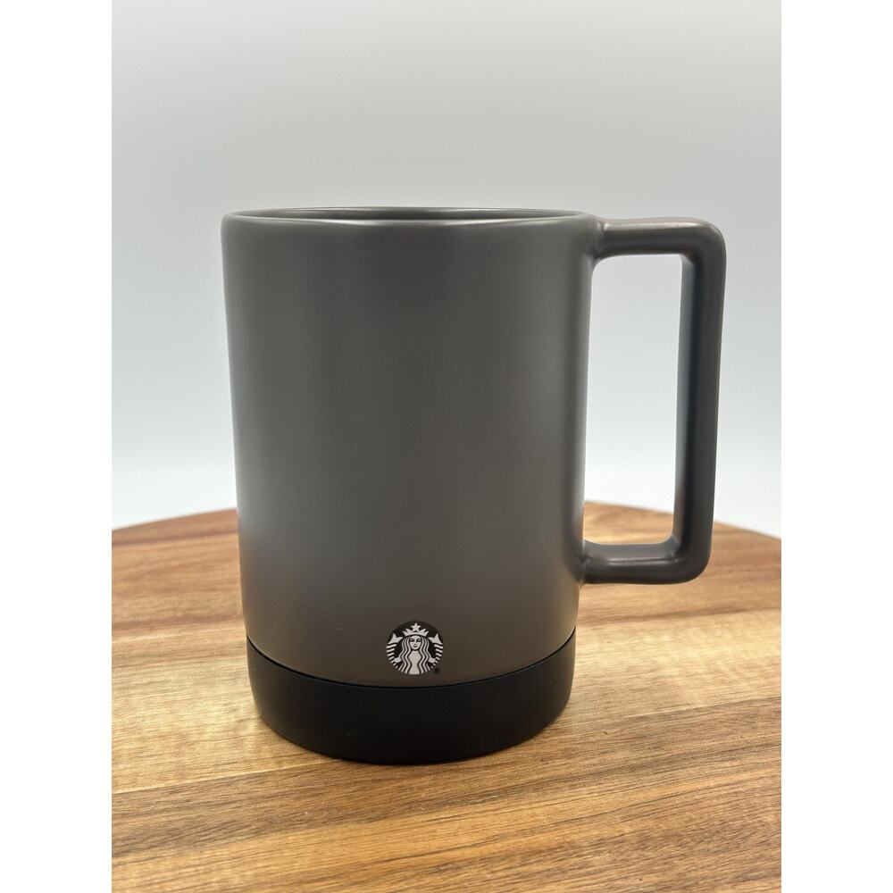 Starbucks Travel Mug 14oz Gray Rubber Bottom Insulated Logo Cup W/ Lid